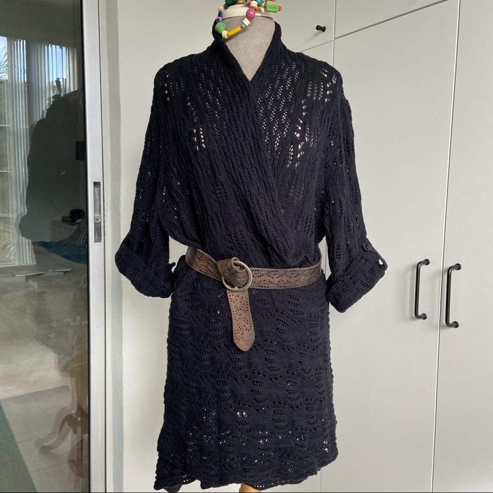 Woman Within Black Cardigan size 18